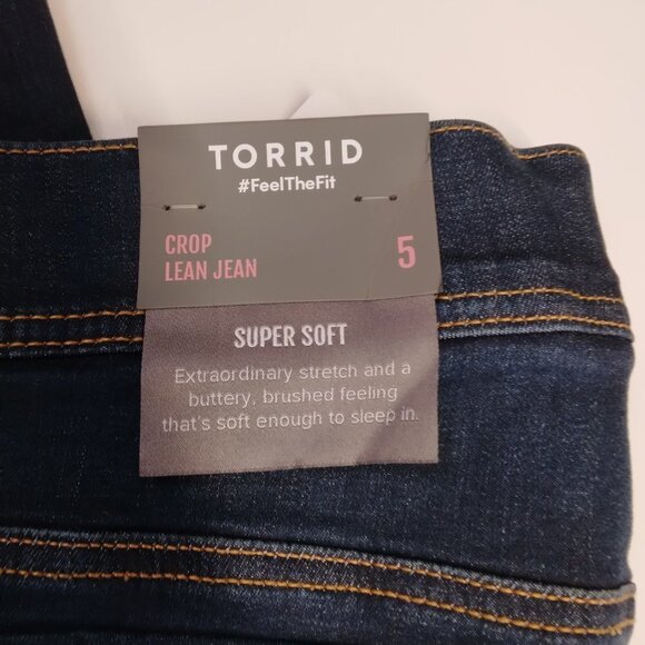 Torrid High Rise Cropped Lean Jean Super Soft Dark Wash Size 5X. NWT - Picture 10 of 13